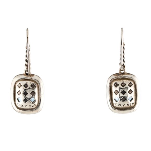DAVID YURMAN TOPAZ & DIAMOND STERLING SILVER 925 NOBLESSE DROP EARRINGS - Picture 6 of 8